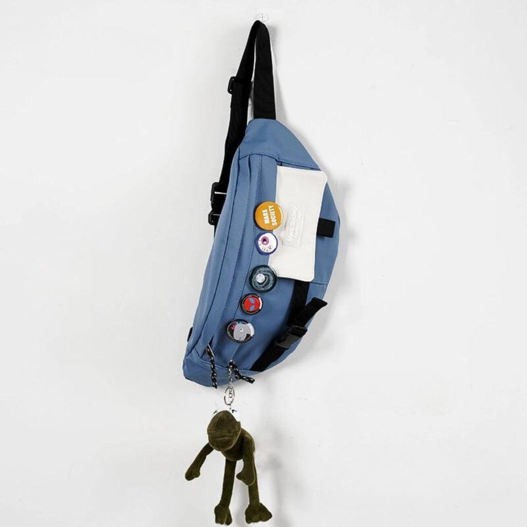 Unisex crossbody bag for travel and hiking with adjustable strap and free pendant (ALAUDDIN)