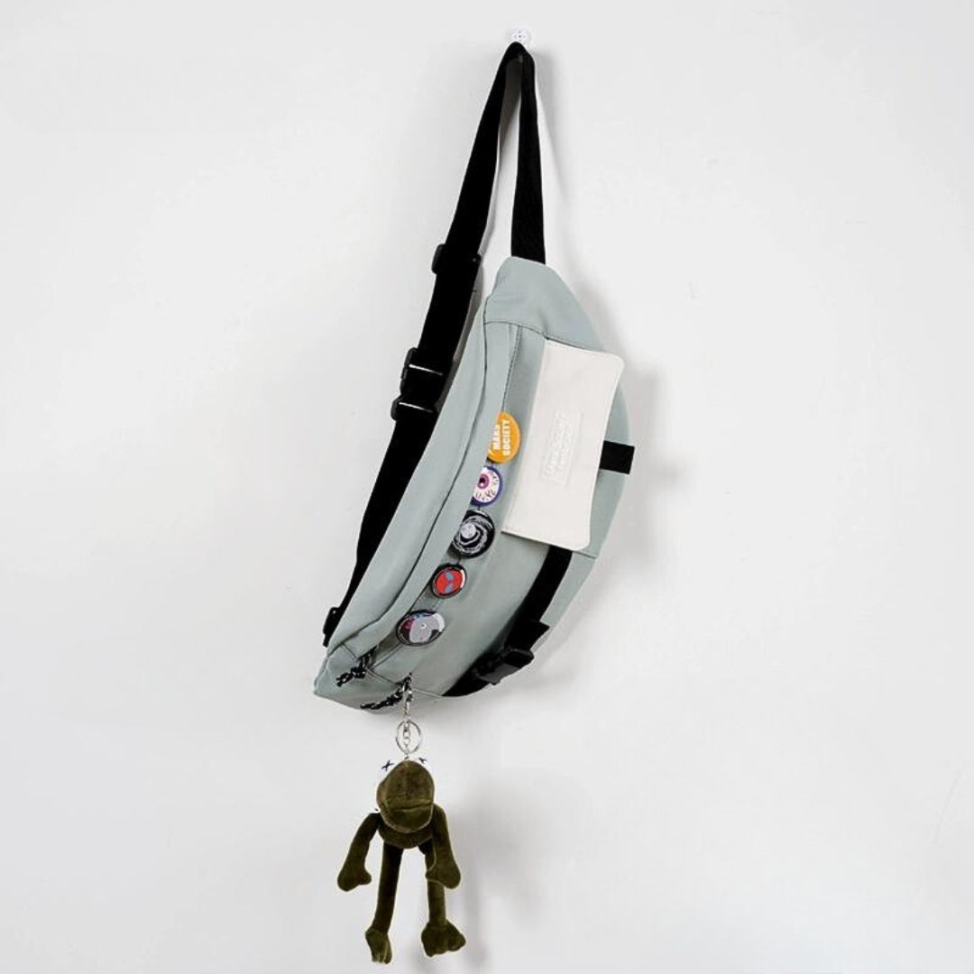 Unisex crossbody bag for travel and hiking with adjustable strap and free pendant (ALAUDDIN)