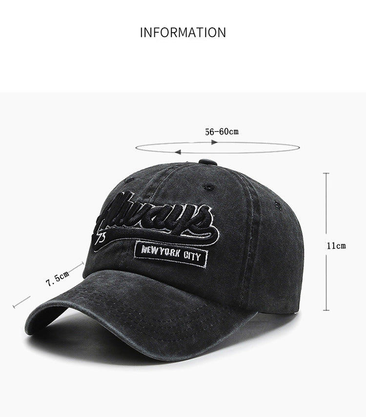 Outdoor sports washed denim casual versatile baseball caps