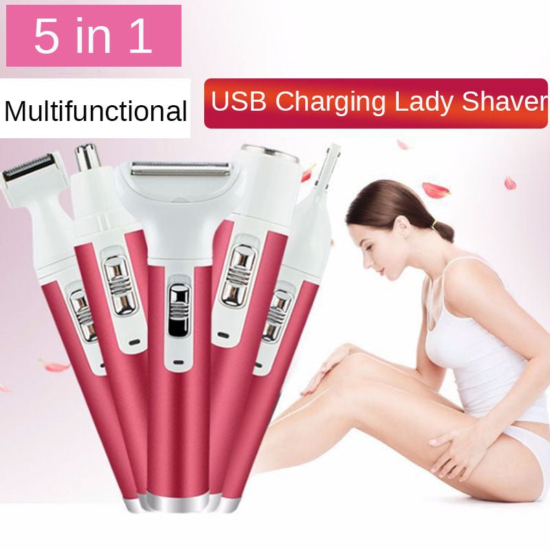 Women's Five-in-One Private Hair Trimmer Shaver Electric Epilator