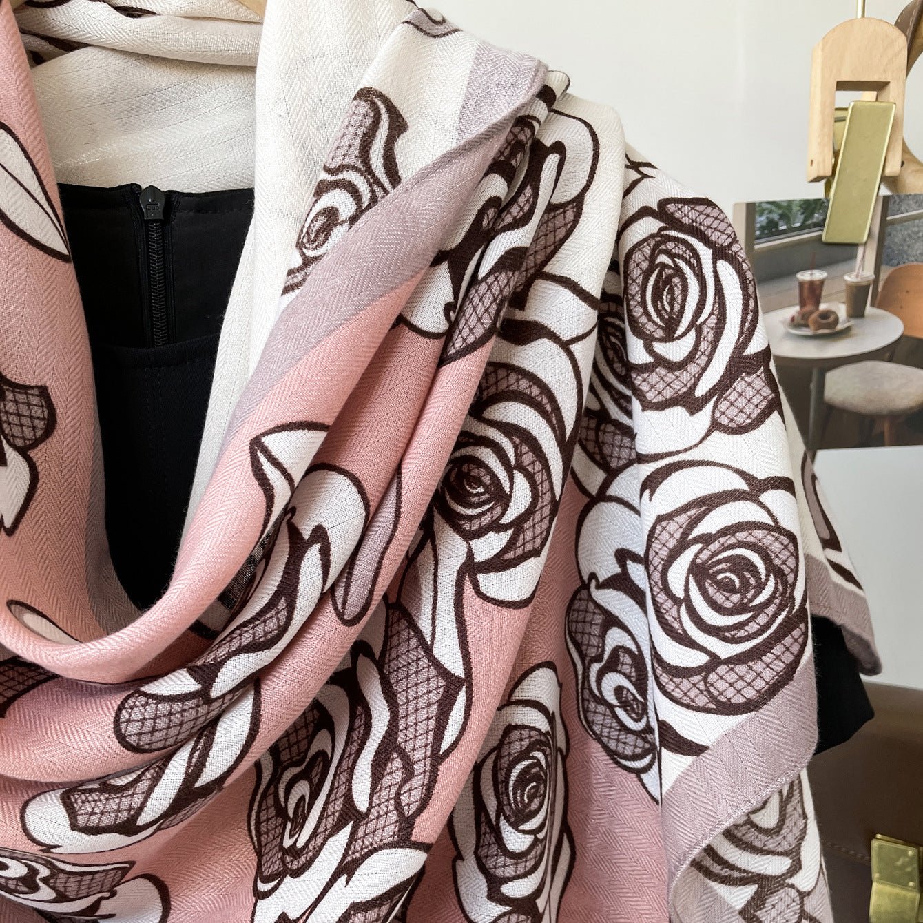 Women's Colorful Floral Design Premium Viscose Scarf