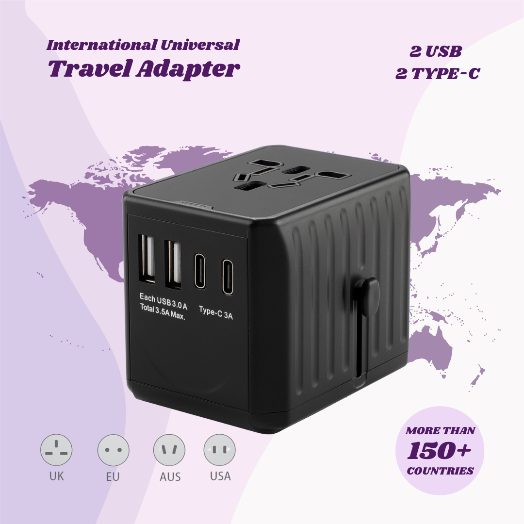 2TypeC + 2USB Global Multi-Function Universal Travel Adapter