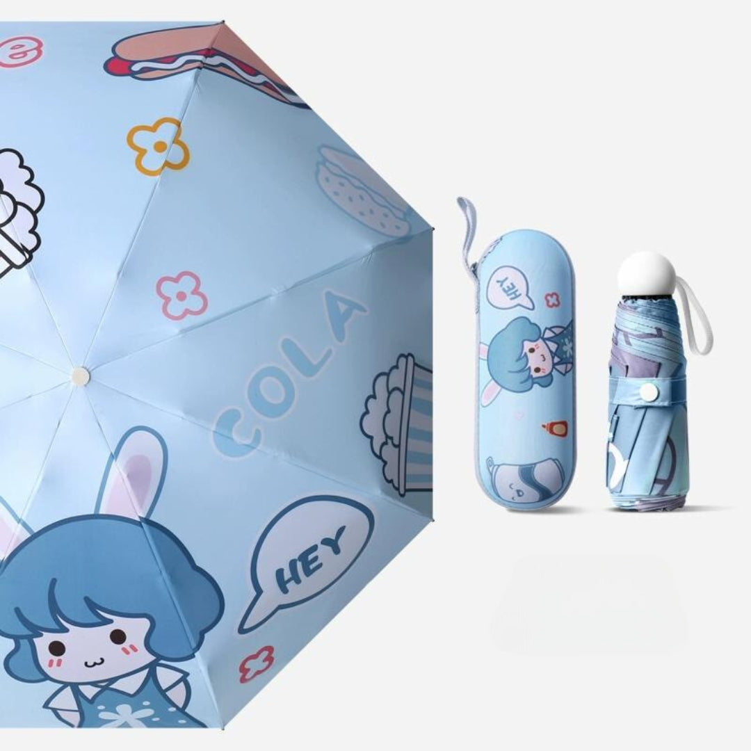 UV protection and rain dual use umbrella folding small portable pocket capsule shape umbrella (ALAUDDIN)