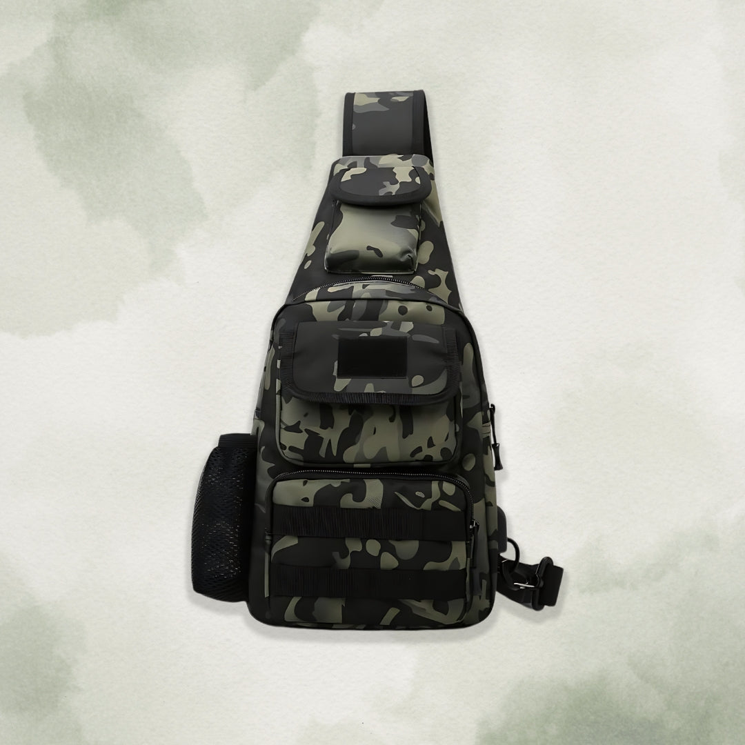 Camouflage tactical crossbody bag for travel and hiking (ALAUDDIN)