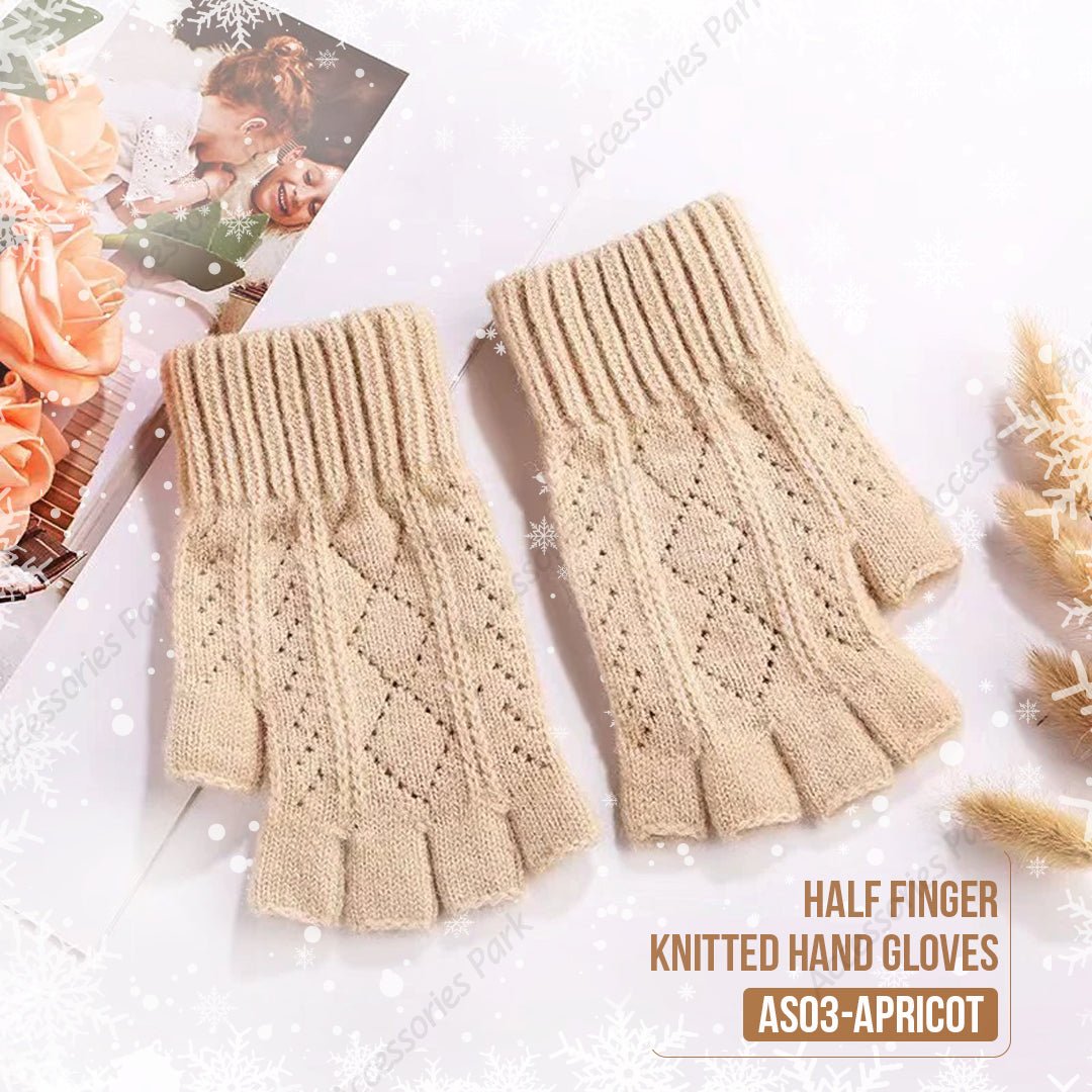 Women's Half Finger Knitted Hand Gloves