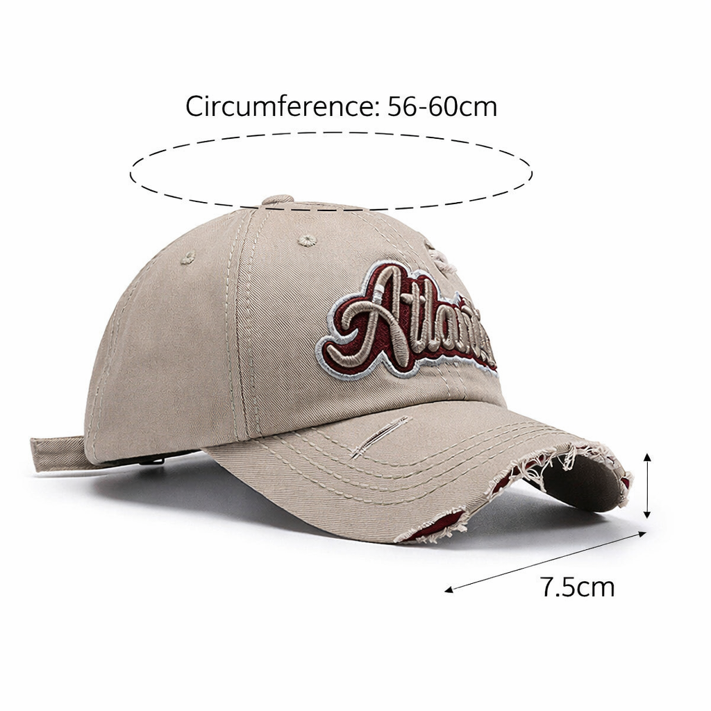 Soft top letter embroidery men's washed cap