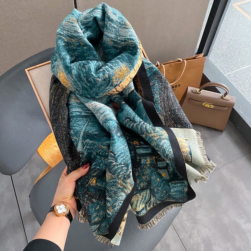 Vincent Van Gogh Starry Night Exclusive Women's Winter Shawl
