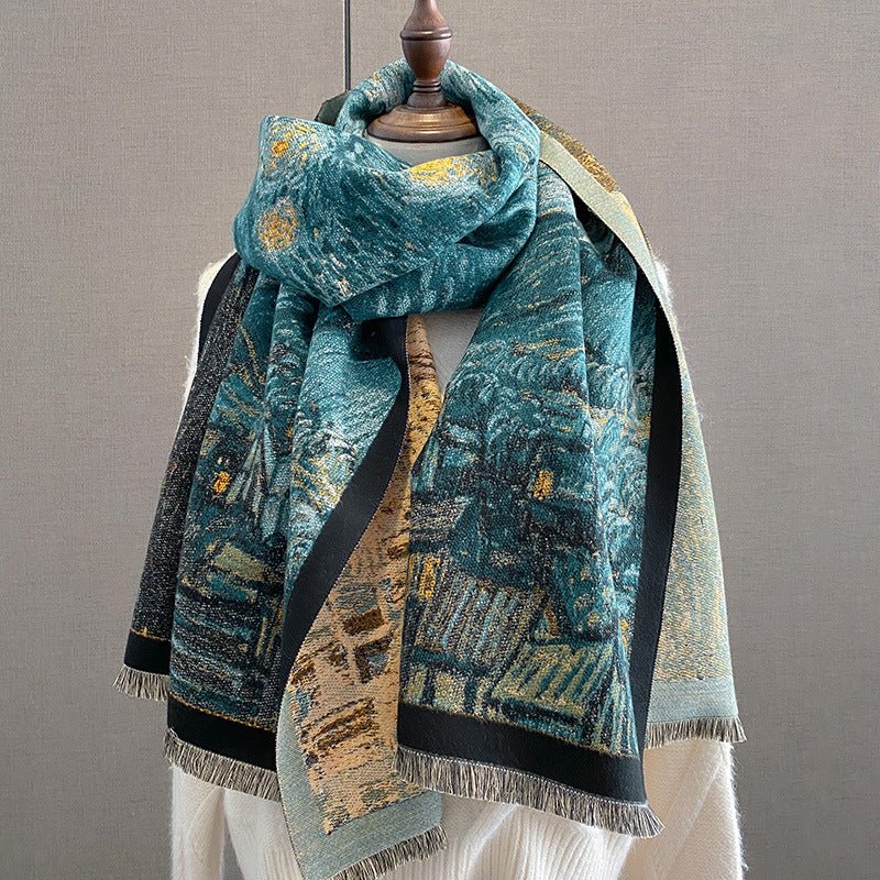 Vincent Van Gogh Starry Night Exclusive Women's Winter Shawl