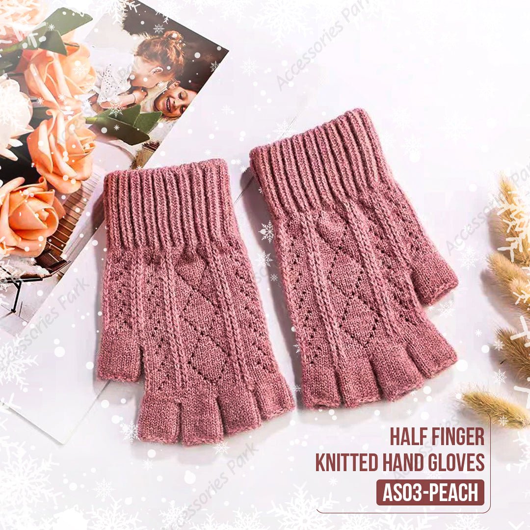 Women's Half Finger Knitted Hand Gloves
