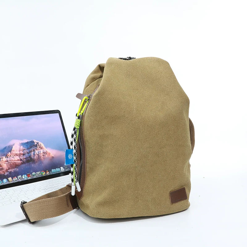 Unisex large-capacity retro Messenger bag multi-functional shoulder bag for travel with free pendant (ALAUDDIN)