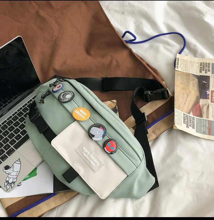 Unisex crossbody bag for travel and hiking with adjustable strap and free pendant (ALAUDDIN)