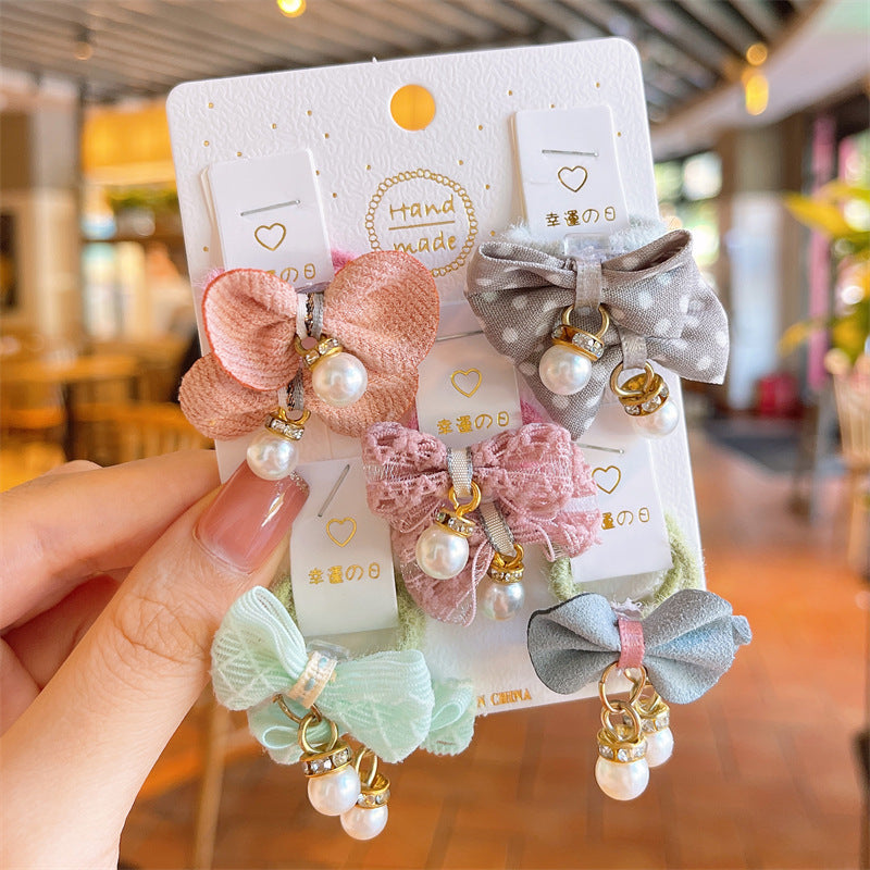 Children's Cute Pearl Bow Elastic Hair band