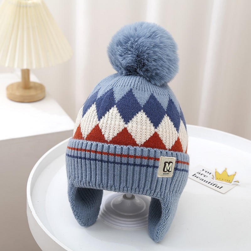 Children's Thick Knitted Woolen Ear Protection Winter Cap
