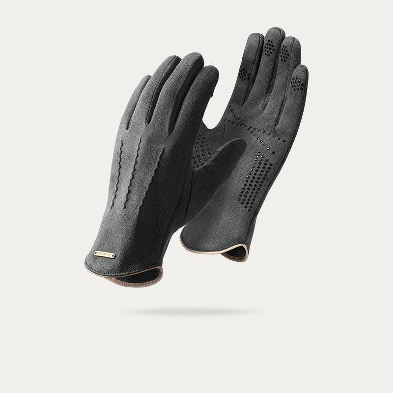 Autumn and Winter Outdoor Anti Slip Thickened Suede Made Winter Gloves