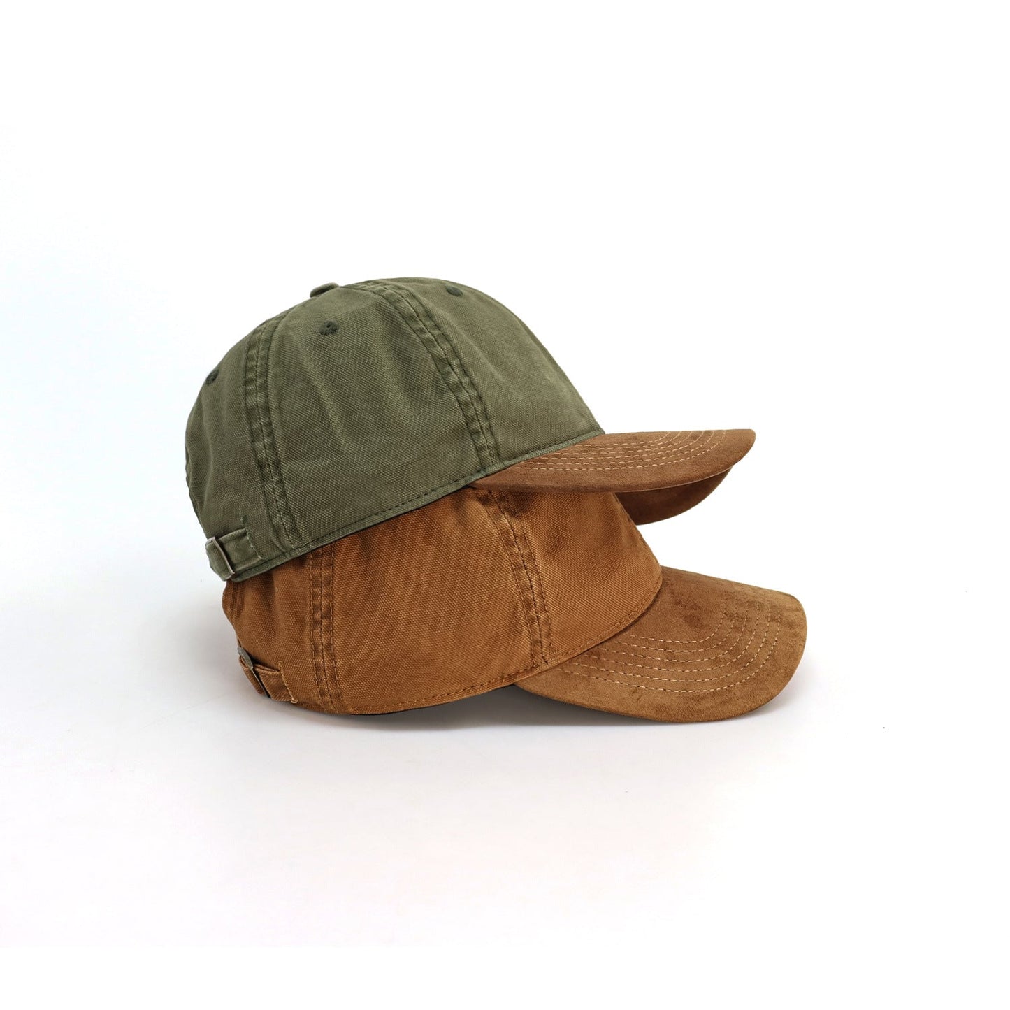 Contrasting canvas summer soft top hat