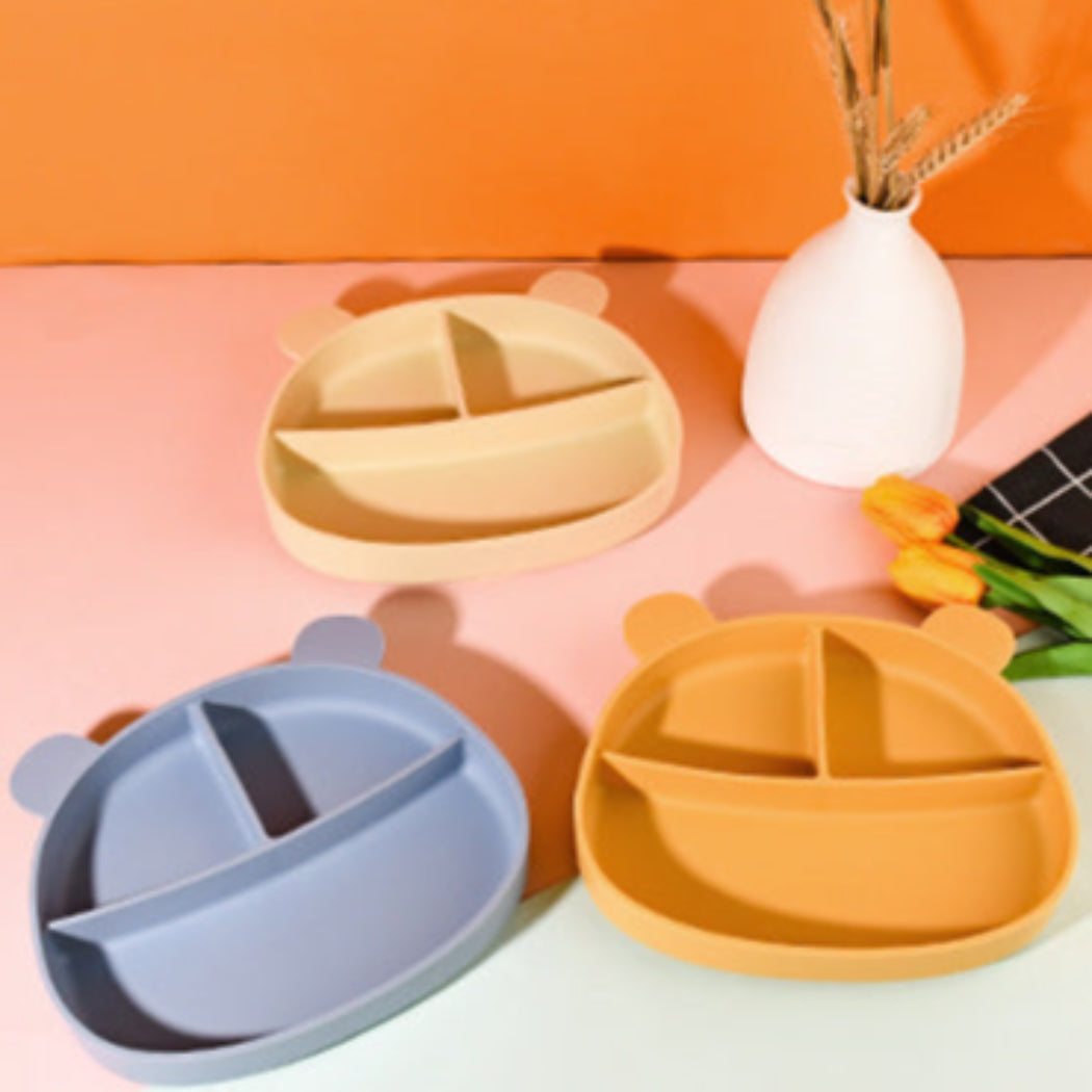 3 Chamber Food Grade Silicone Dinner Plate