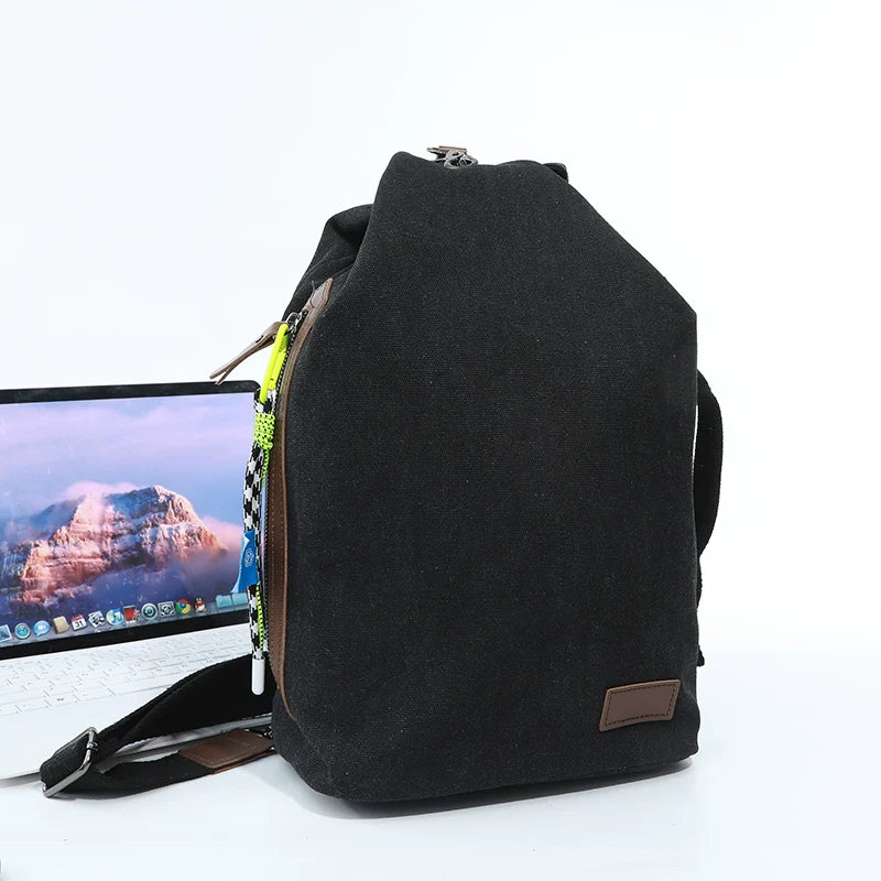 Unisex large-capacity retro Messenger bag multi-functional shoulder bag for travel with free pendant (ALAUDDIN)