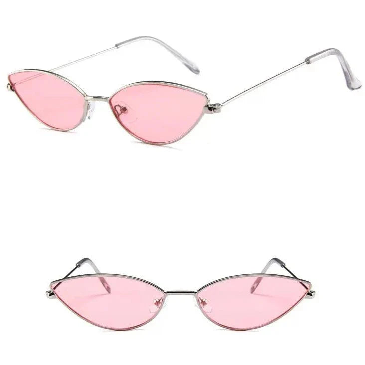 Cat-eye shape light sunglasses, metal small-frame colorful sunglasses (ALAUDDIN)