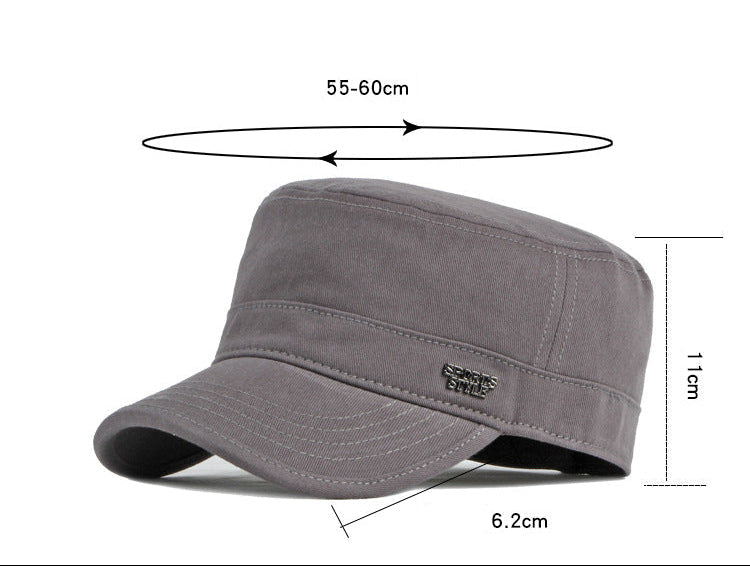 Flat spring and autumn military cotton outdoor cap