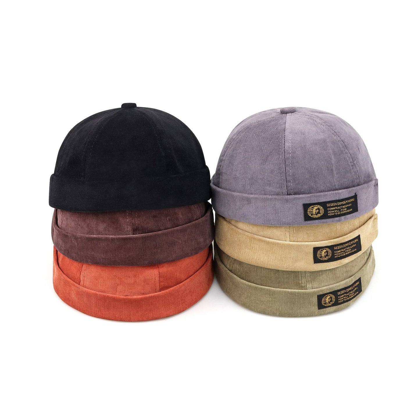 Corduroy Retro Eaves Sailor Beanie Hat