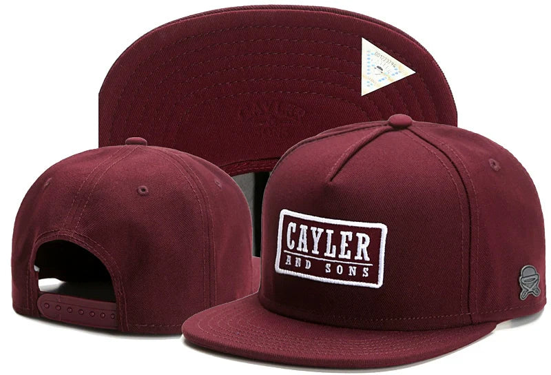 Classic Flat Brim Snapback Hat with Embroidered Front