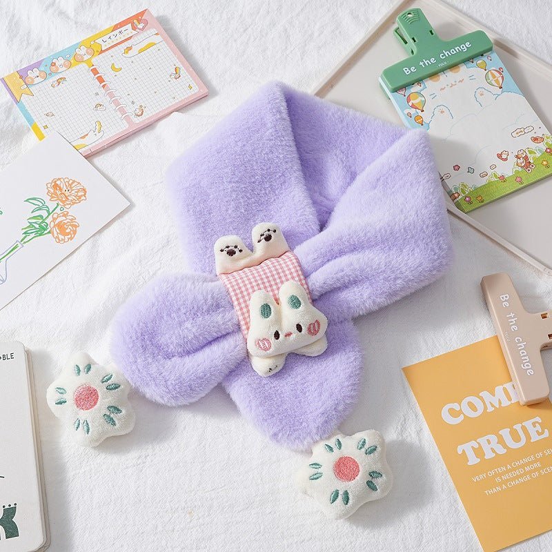 Children's Rabbit Plush Thick and Warm Winter Muffler
