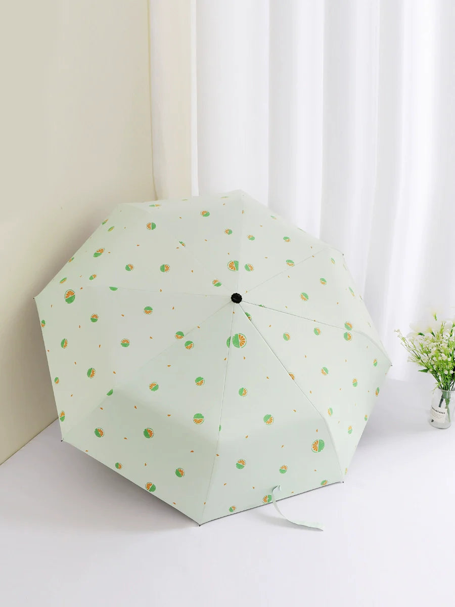 Carriable , Small print folding rain and sun umbrella (ALAUDDIN)
