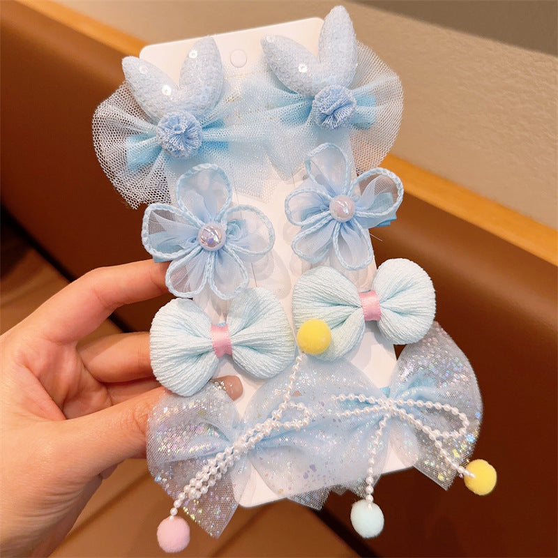 Cloth flower Super Fairy Cute Bows Hairpin Set