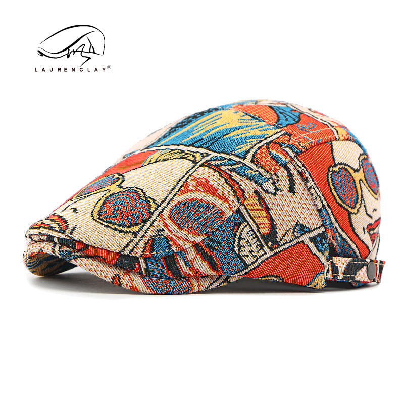 All Season New Butterfly Embroidery Ethnic Style Beret Cap