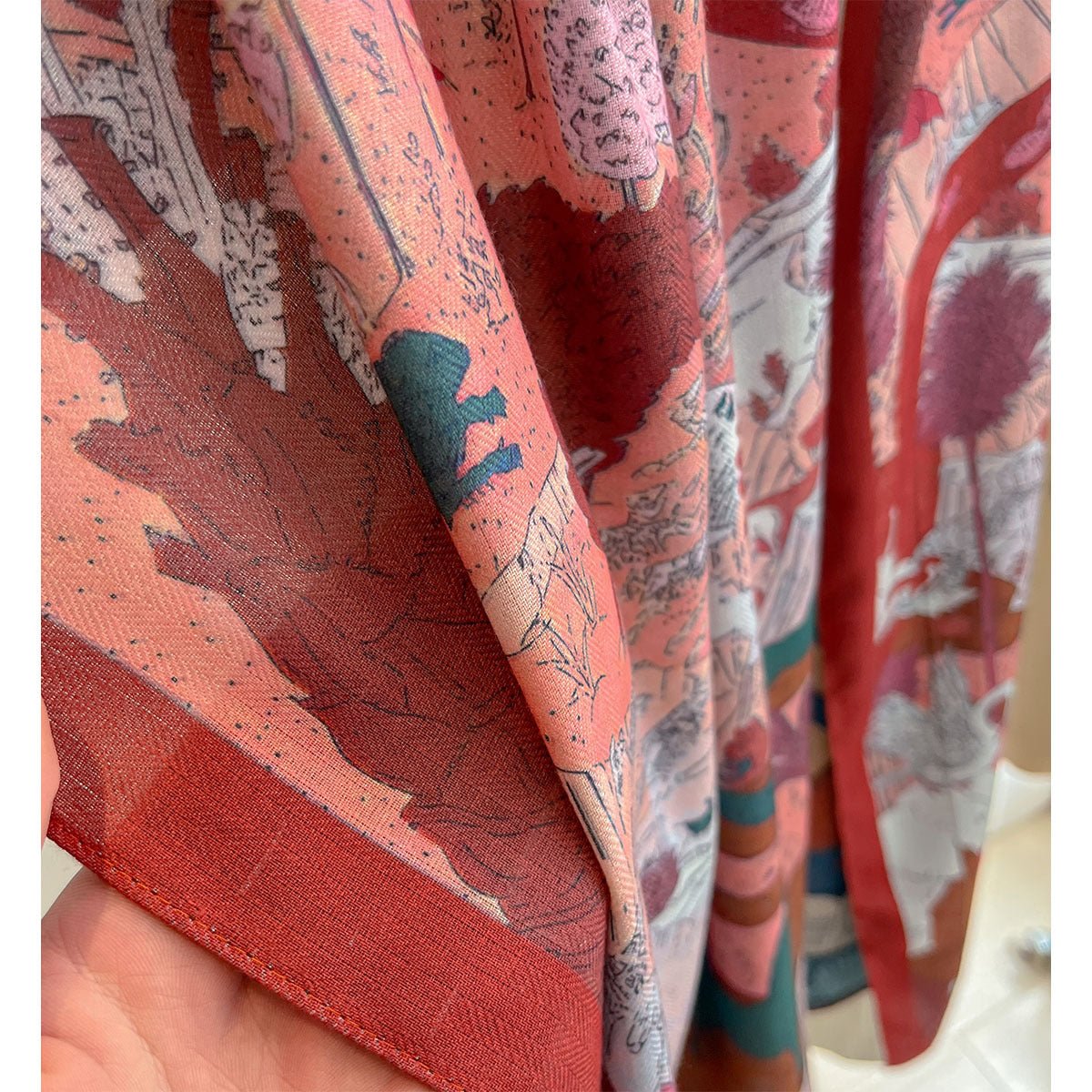 Women's Elegant Design Floral and Animal Printed Viscose Scarf