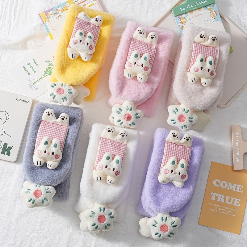 Children's Rabbit Plush Thick and Warm Winter Muffler
