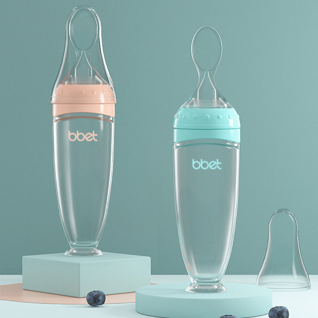 BBET Brand Baby Silicone Rice Paste Spoon Feeding Bottle