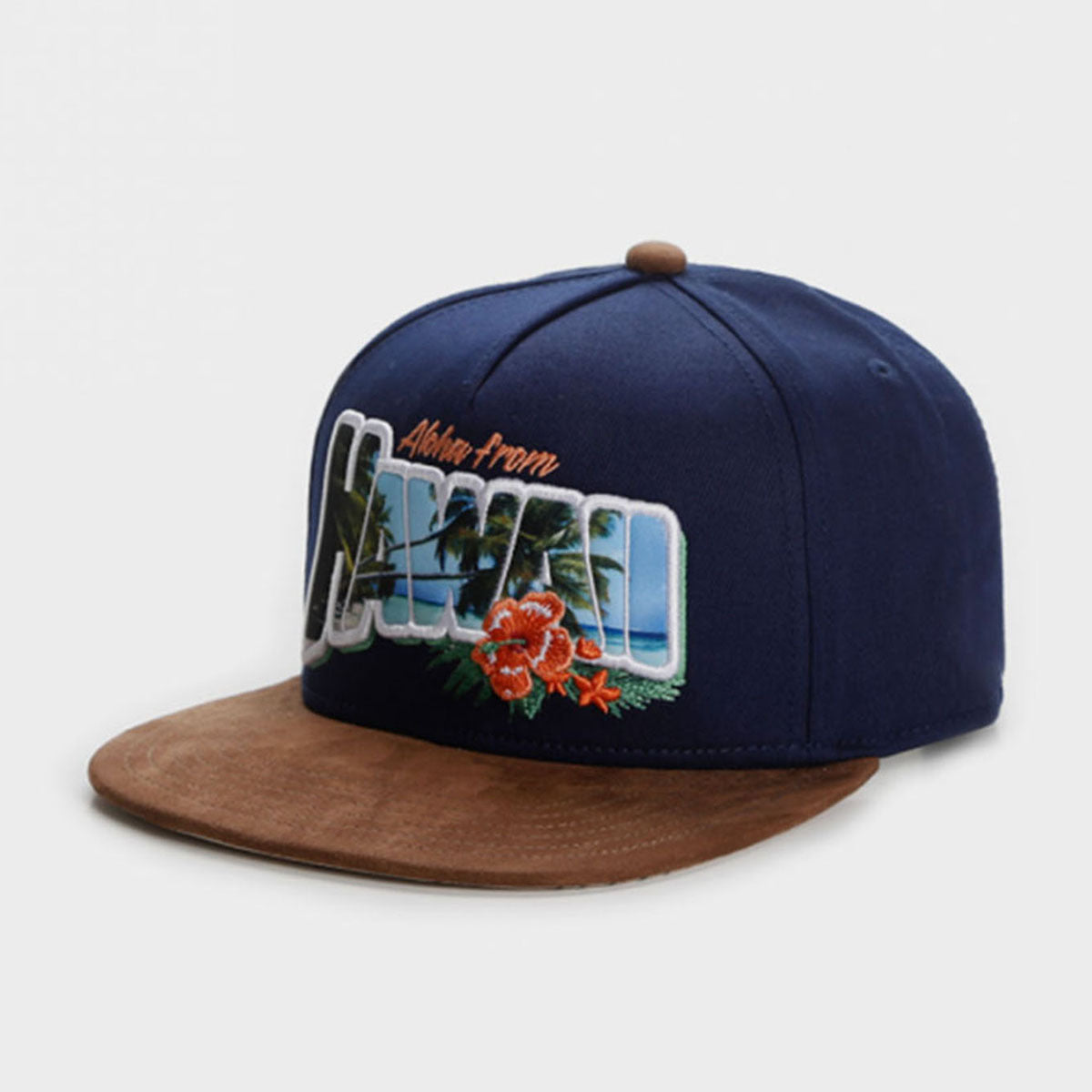 Blazin' Island embroidery hip hop flat brim hat.