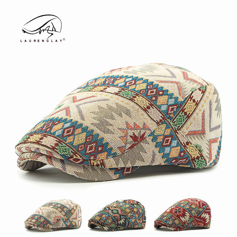 British retro ethnic style flat cap