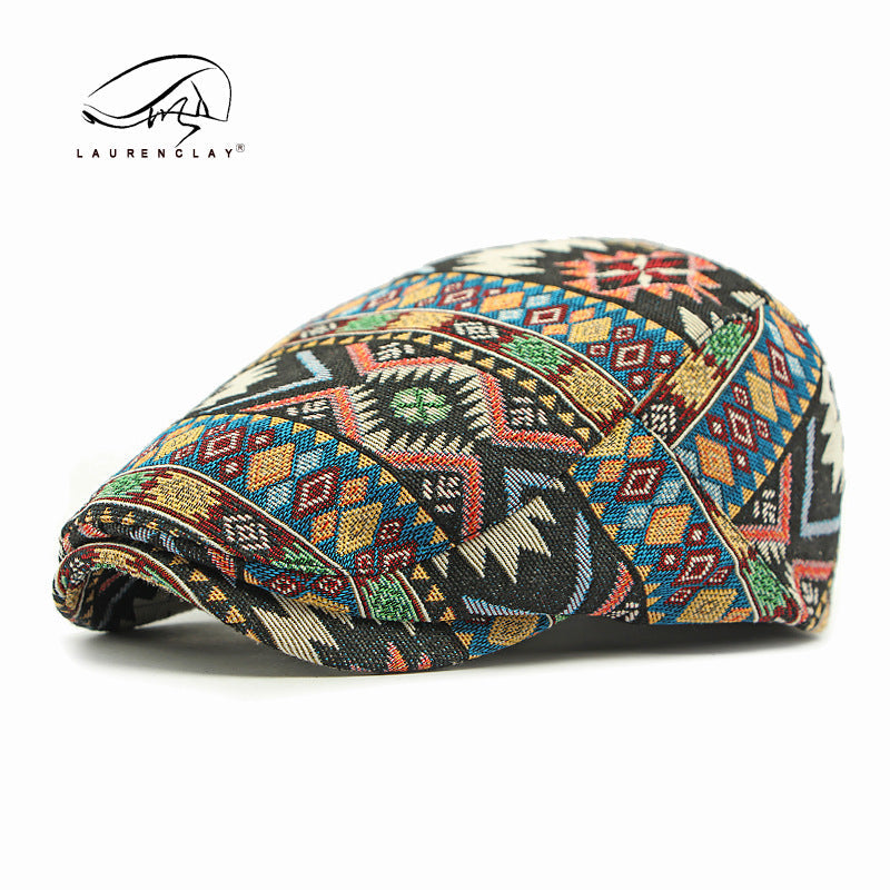 British retro ethnic style flat cap