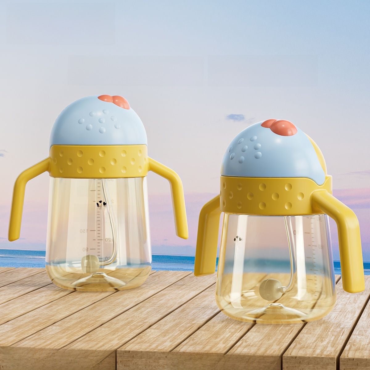 Anti Fall Straw Based Drinking Bottle Mum Pot for Children