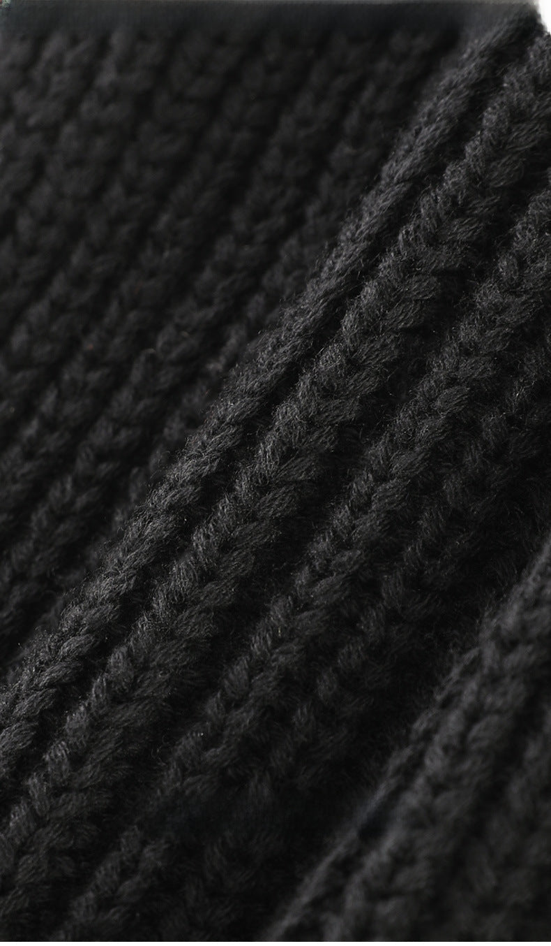 Winter Classic Knitted Men's Outdoor Cotton Thickened Warm Solid Woolen Cap
