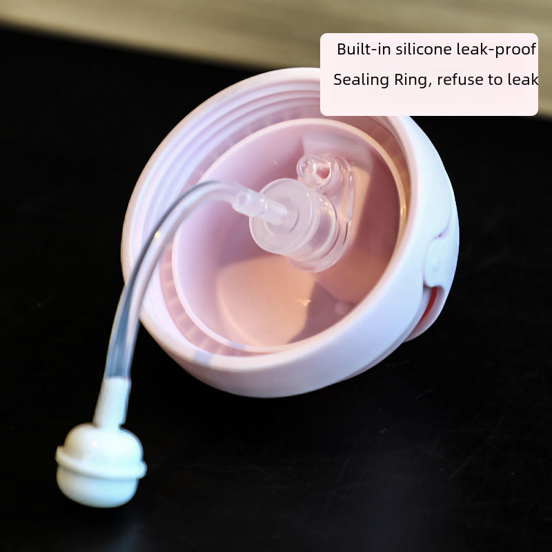 Children's Anti Drop Drinking Bottle Mum Pot with Straw