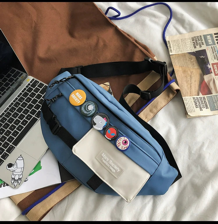 Unisex crossbody bag for travel and hiking with adjustable strap and free pendant (ALAUDDIN)