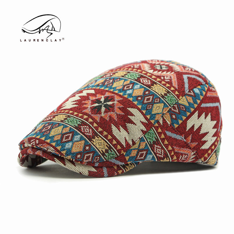 British retro ethnic style flat cap