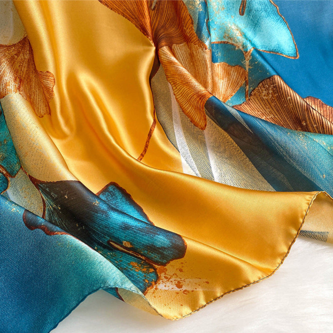 Elegant Multicolor Luxury Design Satin Silk Scarf