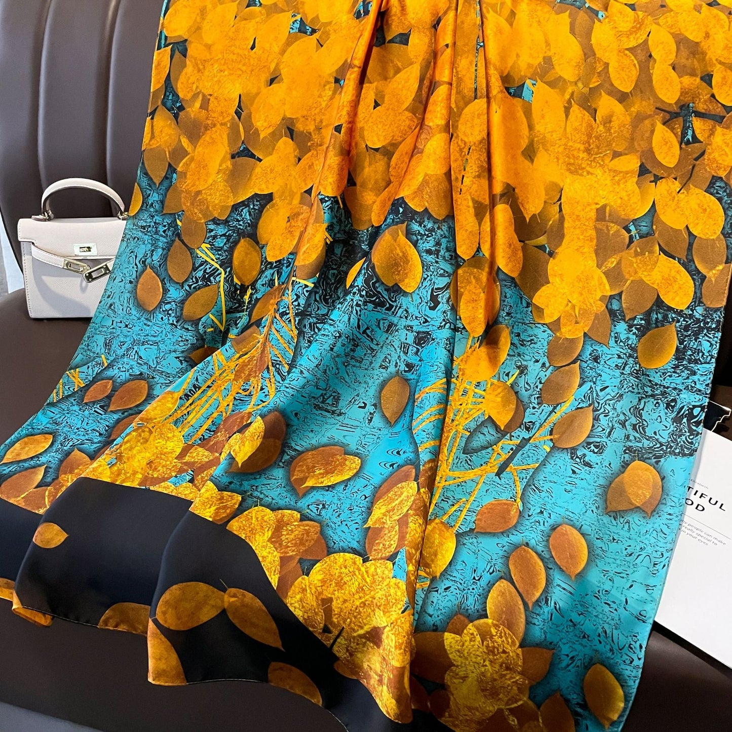 Colorful & Elegant Design Printed Women's Satin Silk Scarf