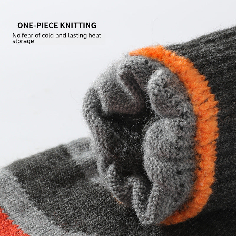 Winter Knitted Warm Fleece Outdoor Cycling Anti Slip Woolen Gloves