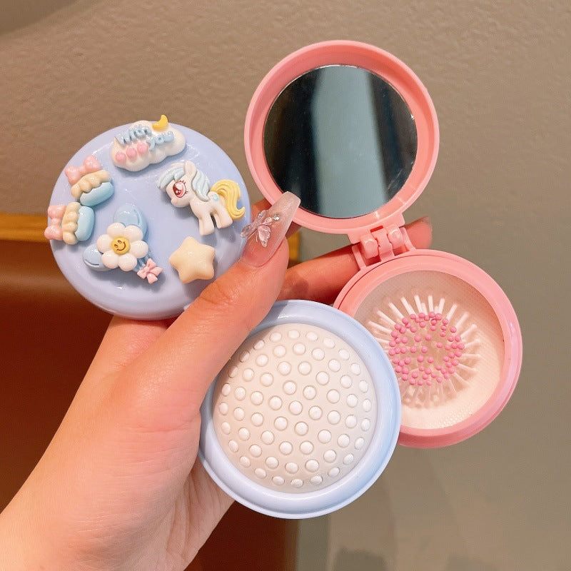 Children's Folding Air Cushion Mini Massage Comb With Mirror