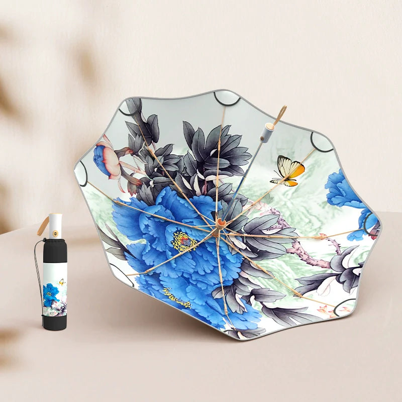 Anti-UV antique style fully automatic anti rebound umbrella (ALAUDDIN)