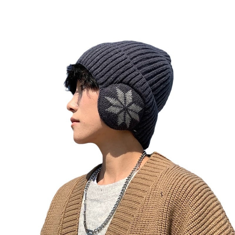 Winter new warm snowflake woolen big earmuffs