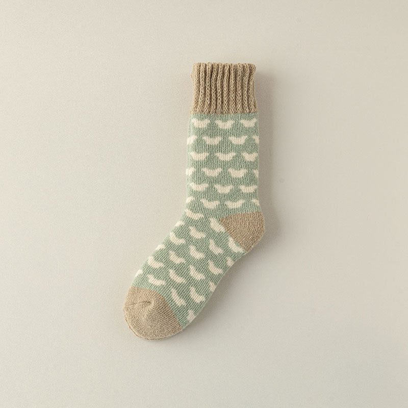 Winter women's mid-rise casual thickened terry socks