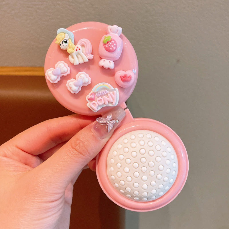 Children's Folding Air Cushion Mini Massage Comb With Mirror