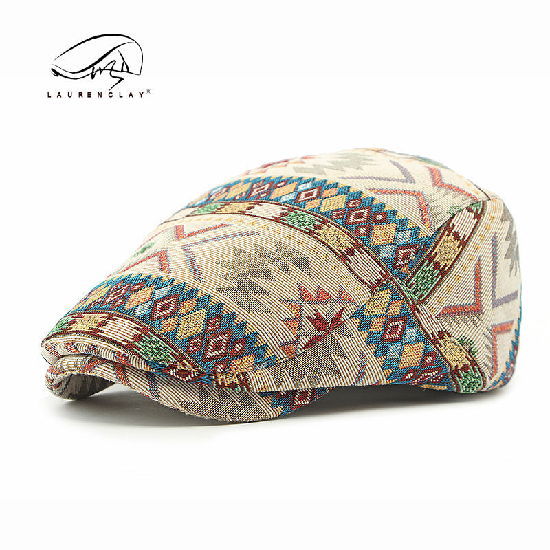 British retro ethnic style flat cap