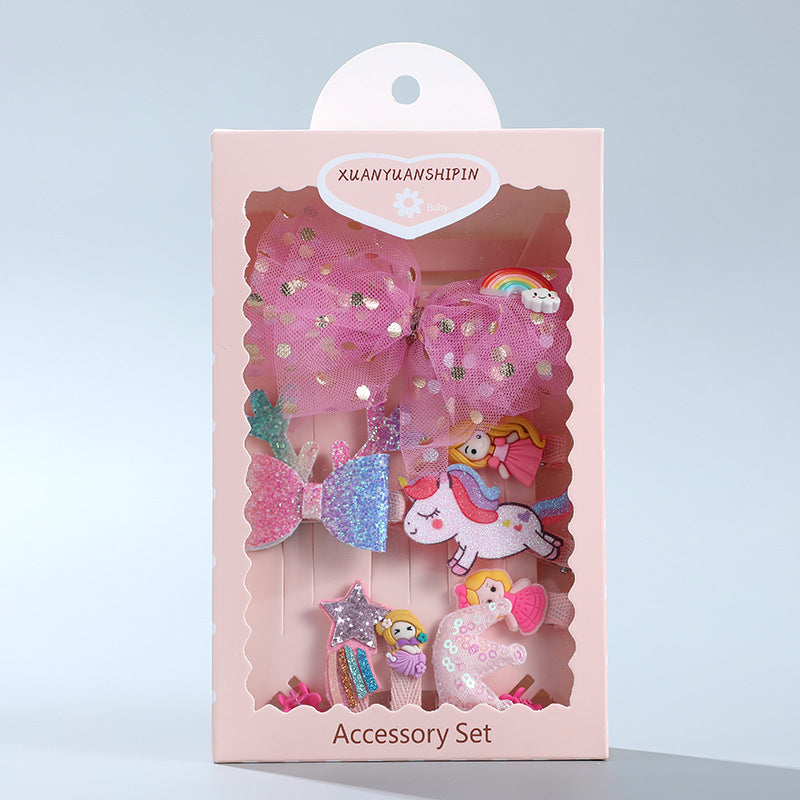 10 Pieces Set Korean Style Cute Little Girl Hair Accessories Headwear Set